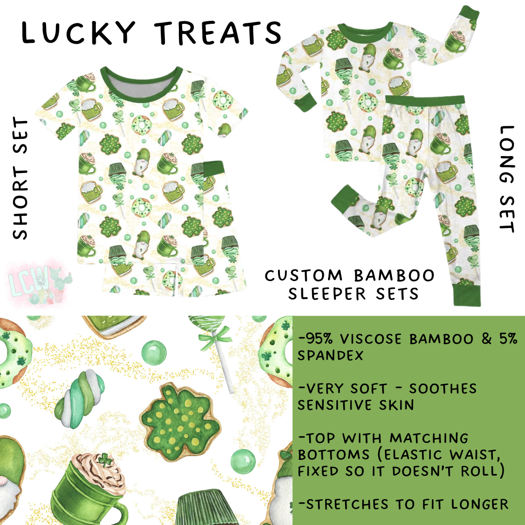 Batch #455 - Little Dreamers Lucky in Love - Closes 11/27 - ETA mid January - Lucky Treats Bamboo Short and Long Sleeper Set