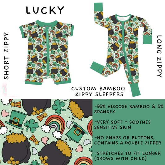 Batch #455 - Little Dreamers Lucky in Love - Closes 11/27 - ETA mid January - Lucky Short and Long Zippy Sleeper