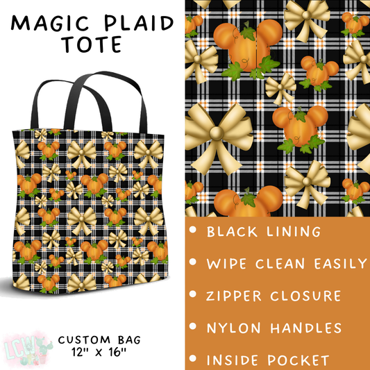 Batch #404 - Magical Fall 2 - Closes 8/29 - ETA mid/late October - Magic Plaid Tote