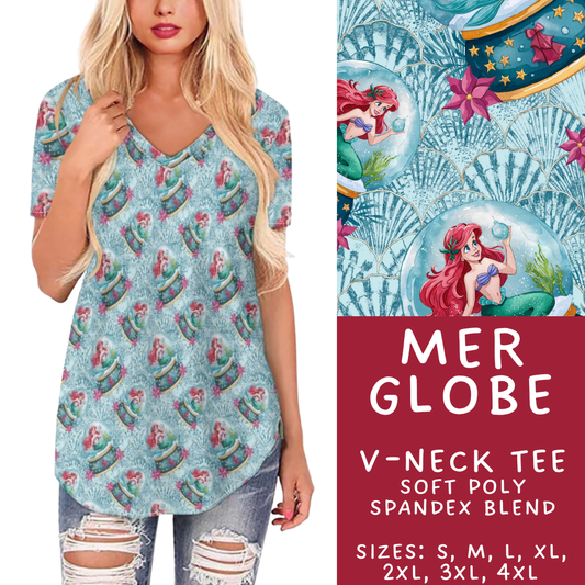 Batch #432 - Winter Globes - Closes 10/17 - ETA early December - Mer Globe V-Neck Tee