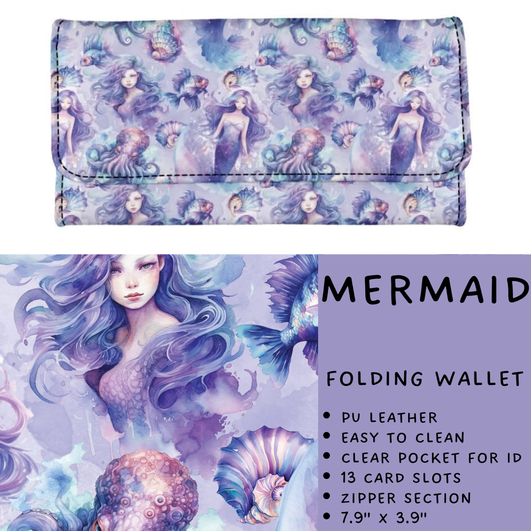 Batch #265 - Card Holders & Foldable Wallets - Closes 1/1 - ETA mid Feb - Mermaid Foldable Wallet