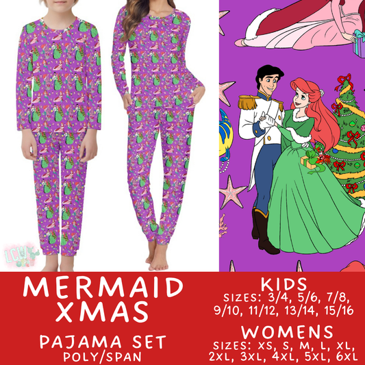Batch #430 - Magical Christmas Family Pajamas - Closes 10/15 - ETA late Nov - Mermaid Xmas Women's & Kid's Pajama Set