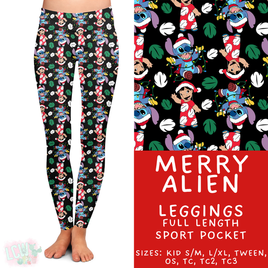 Batch #434 - Magical Christmas - Closes 10/22 - ETA early Dec - Merry Alien Full Length Leggings