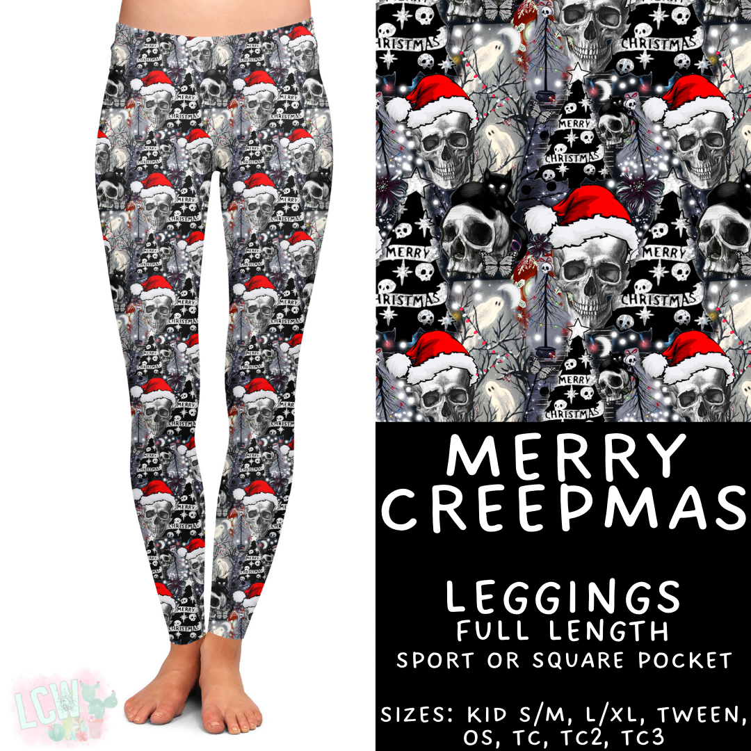 Ready to Ship - Merry Creepmas Full Length Leggings - Square Pocket OS