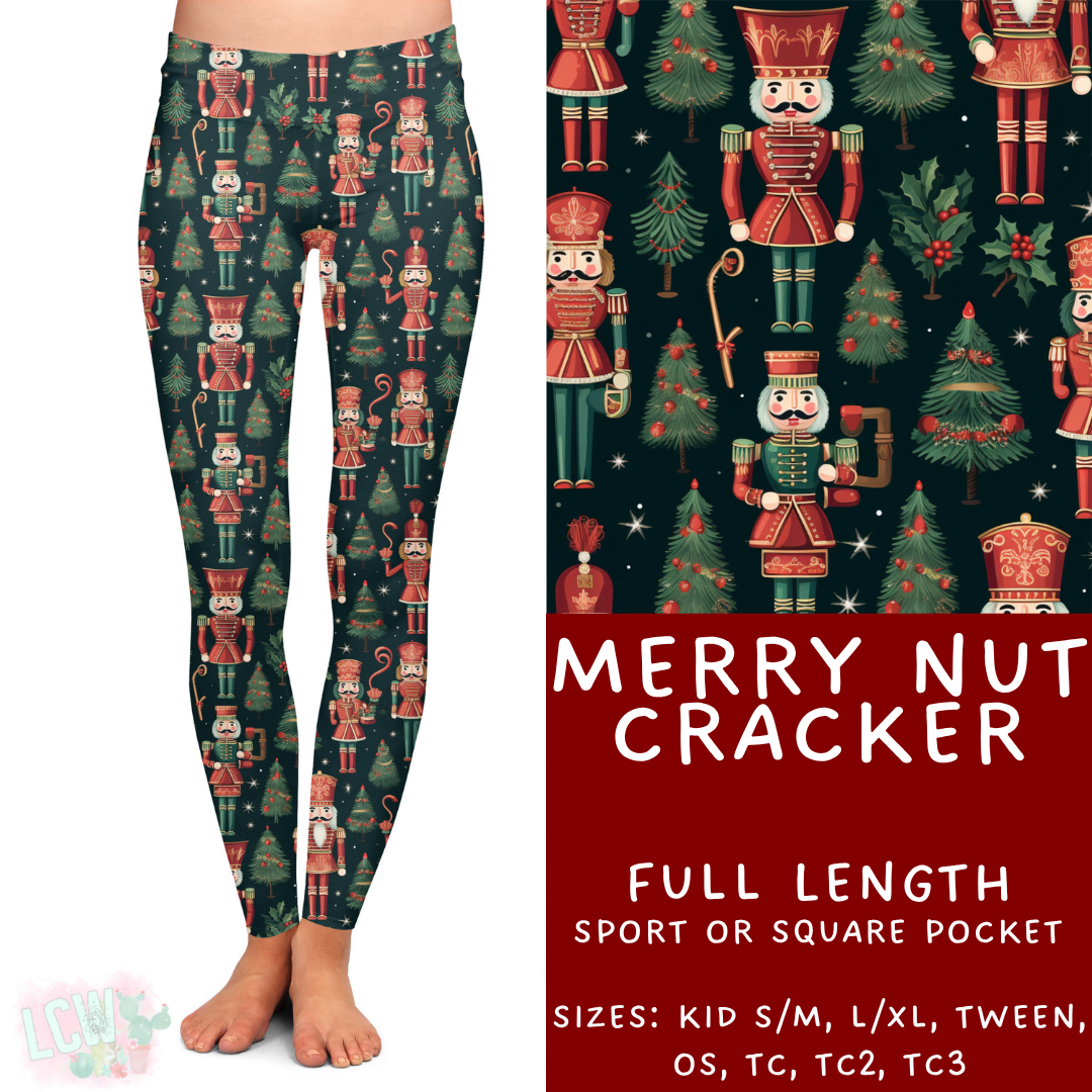 Ready to Ship - Merry Nutcracker Full Length Leggings - Sport Pocket TC