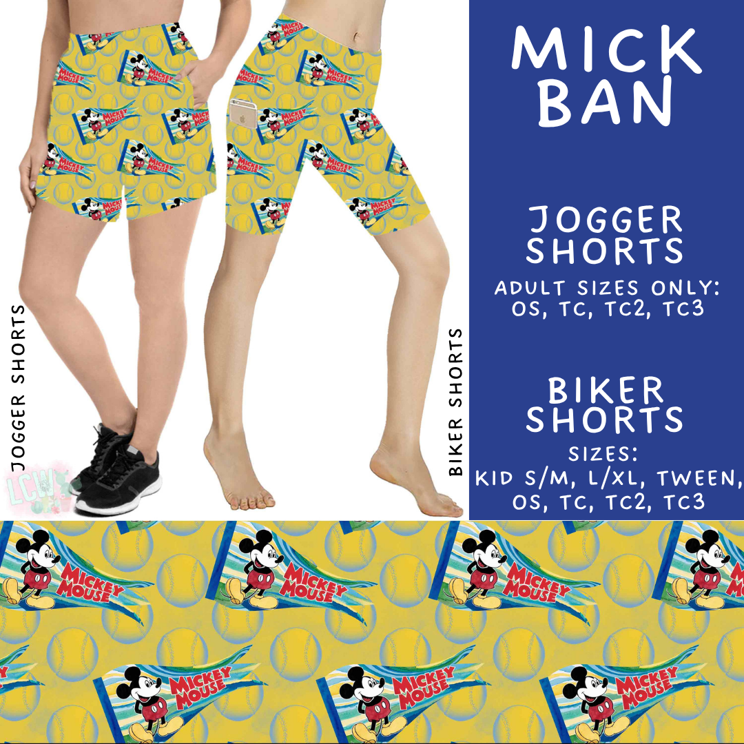 Batch #542 - Pennant Banner Collection - Closes 6/12 - ETA mid August - Mick Ban Biker & Jogger Shorts