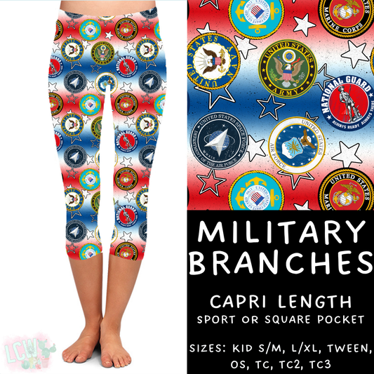 Batch #370 - Fun Run 12 - Closes 7/8 - ETA early Sept - Military Branches Capri Length Leggings