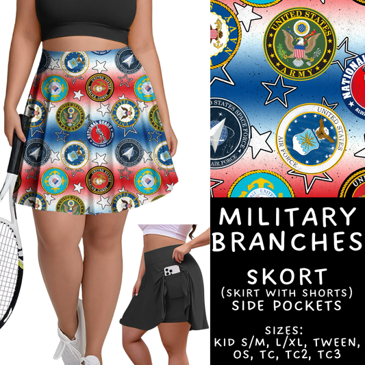 Batch #370 - Fun Run 12 - Closes 7/8 - ETA early Sept - Military Branches Skort