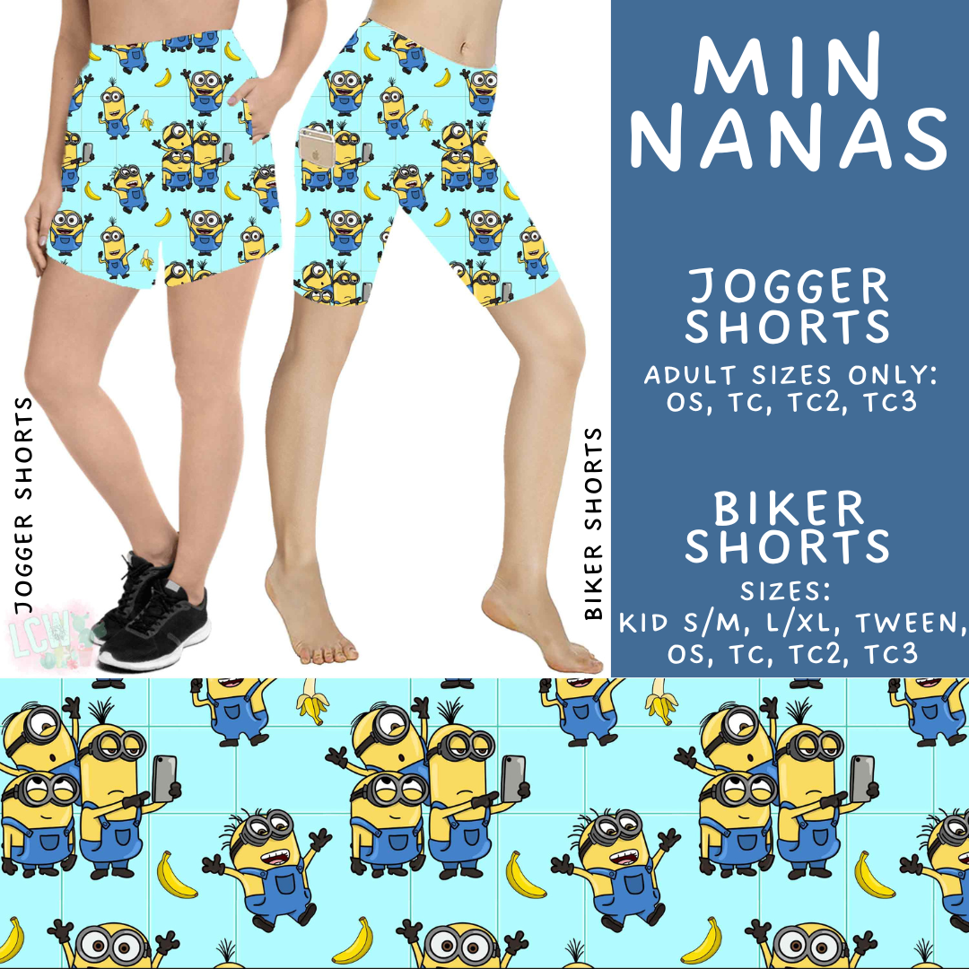 Batch #555 - Cool Characters 7 - Closes 7/13 - ETA mid Sept - Min Nanas Biker & Jogger Shorts