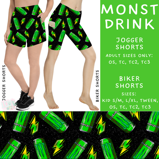 Batch #370 - Fun Run 12 - Closes 7/8 - ETA early Sept - Monst Drinks Biker & Jogger Shorts