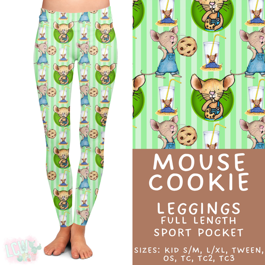 Ready to Ship Mouse Cookie Full Length Leggings - Sport Pocket TC