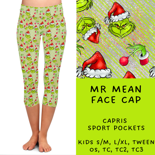 Ready To Ship - Mr Mean FaceCapri Length Leggings TC
