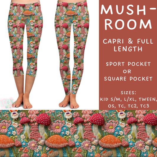 Batch #347 - Fun Run 11 - Closes 5/29 - ETA mid/late July - Mushroom Full and Capri Length Leggings