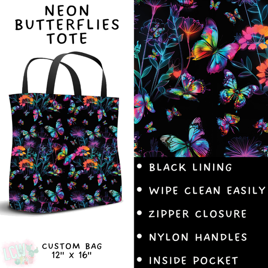Batch #347 - Fun Run 11 - Closes 5/29 - ETA mid/late July - Neon Butterflies Tote
