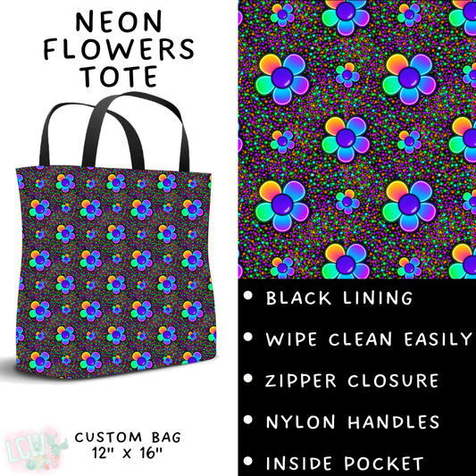 Batch #408 - Fun Run 14 - Closes 9/5 - ETA mid/late October - Neon Flowers Tote