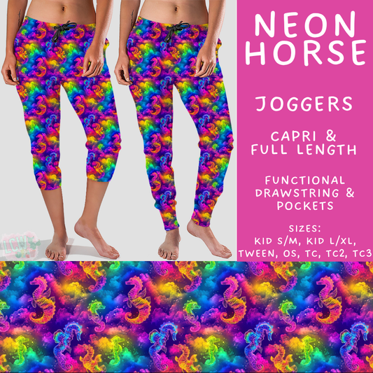 Batch #524 - Summer Fun 2 - Closes 5/1 - ETA early July - Neon Horse Full and Capri Length Joggers