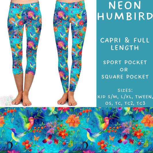 Batch #347 - Fun Run 11 - Closes 5/29 - ETA mid/late July - Neon Humbird Full and Capri Length Leggings