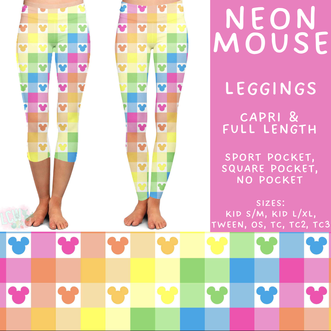 Batch #541 - Magical Faves 21 - Closes 6/10 - ETA mid August - Neon Mouse Full and Capri Length Leggings