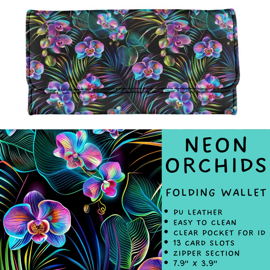 Batch #265 - Card Holders & Foldable Wallets - Closes 1/1 - ETA mid Feb - Neon Orchids Foldable Wallet