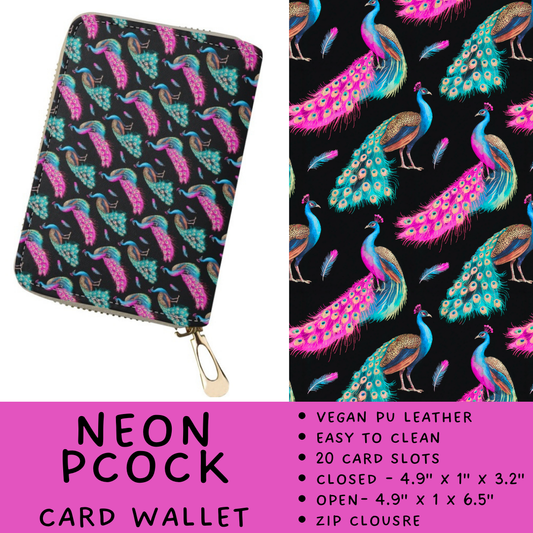 Batch #460 - Zip It Collection - Closes 12/5 - ETA late Jan - Neon Pcock Card Wallet