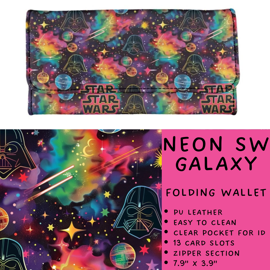 Batch #265 - Card Holders & Foldable Wallets - Closes 1/1 - ETA mid Feb - Neon SW Galaxy Foldable Wallet