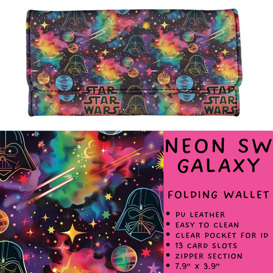 Batch #265 - Card Holders & Foldable Wallets - Closes 1/1 - ETA mid Feb - Neon SW Galaxy Foldable Wallet