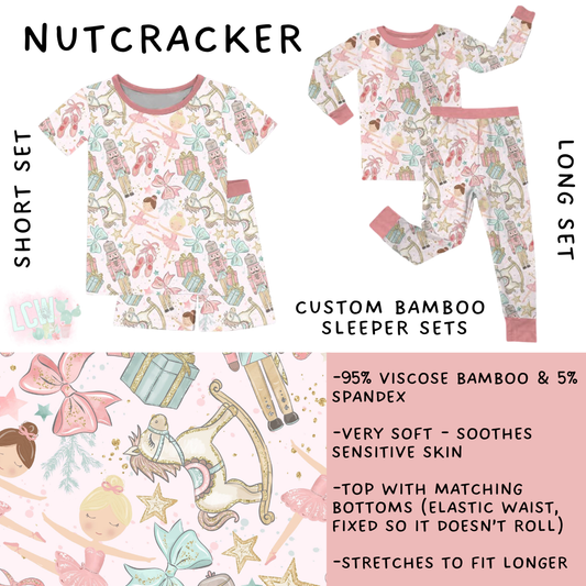 Ready to Ship - Nutcracker Bamboo Short 14 & Long Sleeper Set 4T & 8