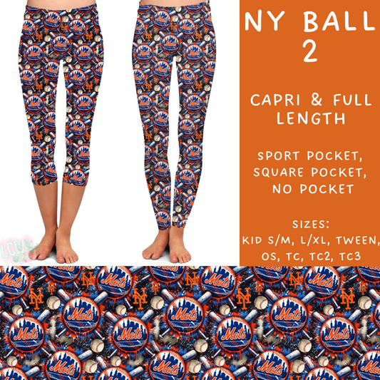 Batch #498 - Strike Out 3 - Closes 3/2 - ETA early May - NY Ball 2 Full and Capri Length Leggings