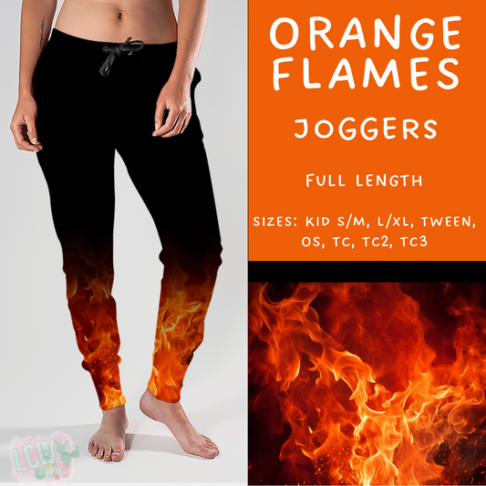 Ready To Ship - Orange Flames Joggers - OS