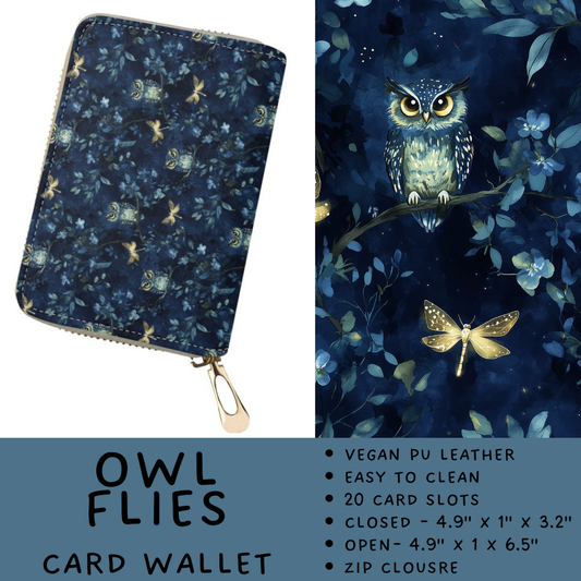Batch #460 - Zip It Collection - Closes 12/5 - ETA late Jan - Owl Flies Card Wallet