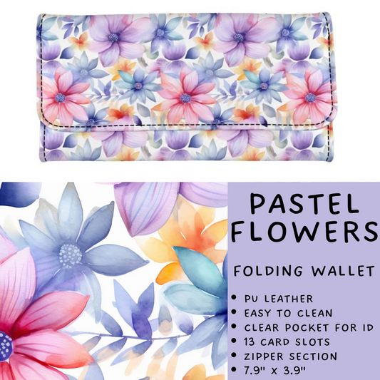 Batch #265 - Card Holders & Foldable Wallets - Closes 1/1 - ETA mid Feb - Pastel Flowers Foldable Wallet