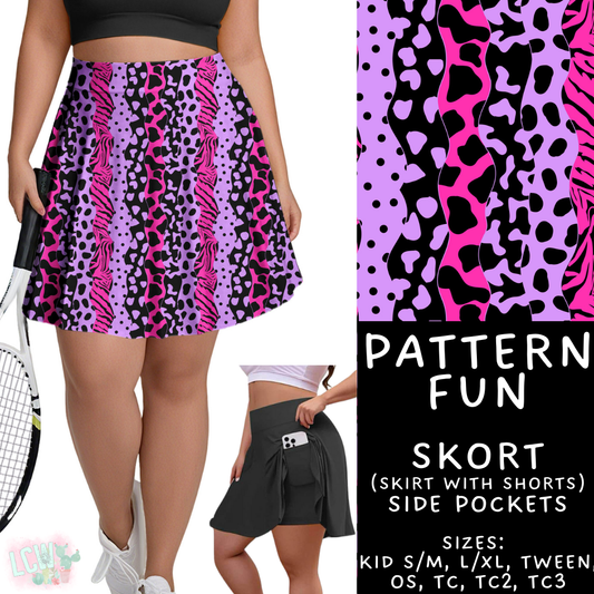 Batch #408 - Fun Run 14 - Closes 9/5 - ETA mid/late October - Pattern Fun Skort