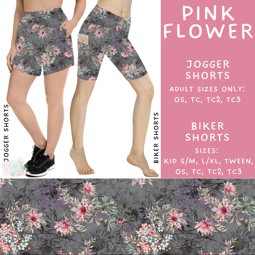 Ready to Ship - Pink Flower Biker Shorts - TC2