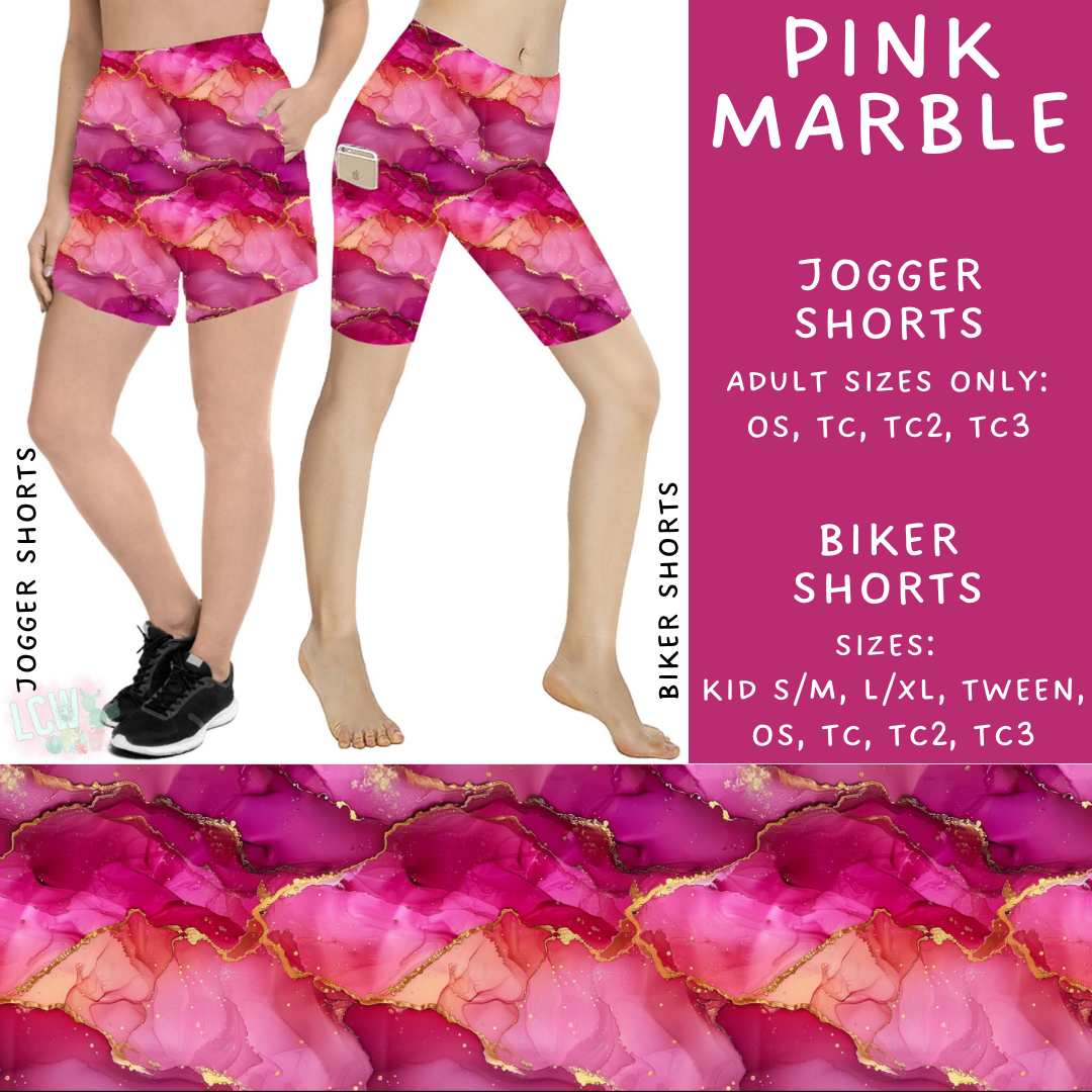 Ready to Ship - Pink Marble Jogger Shorts - TC2