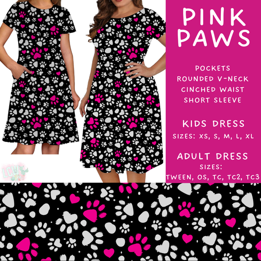 Batch #408 - Fun Run 14 - Closes 9/5 - ETA mid/late October - Pink Paws Womens & Girls Dresses