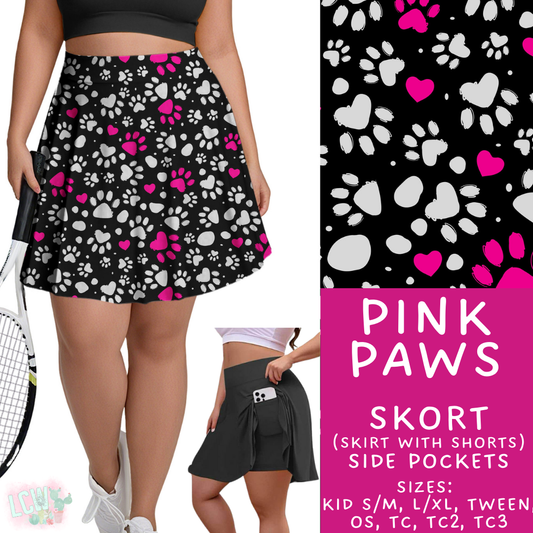 Batch #408 - Fun Run 14 - Closes 9/5 - ETA mid/late October - Pink Paws Skort