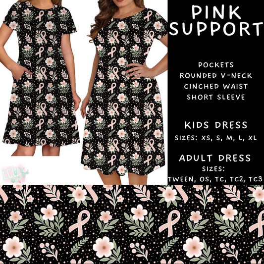 Batch #408 - Fun Run 14 - Closes 9/5 - ETA mid/late October - Pink Support Womens & Girls Dresses