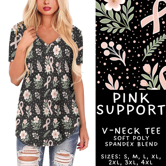 Batch #408 - Fun Run 14 - Closes 9/5 - ETA mid/late October - Pink Support V-Neck Tee