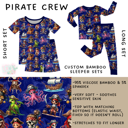 Ready to Ship - Pirate Crew Bamboo Short Sleeper Set - 10T