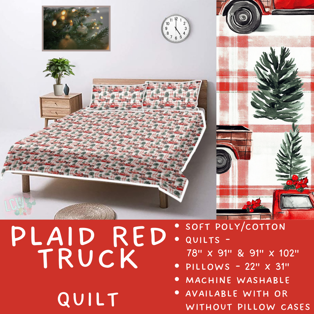 Batch  #410 - Cozy Quilts - Closes 9/10 - ETA late October - Plaid Red Truck Quilt