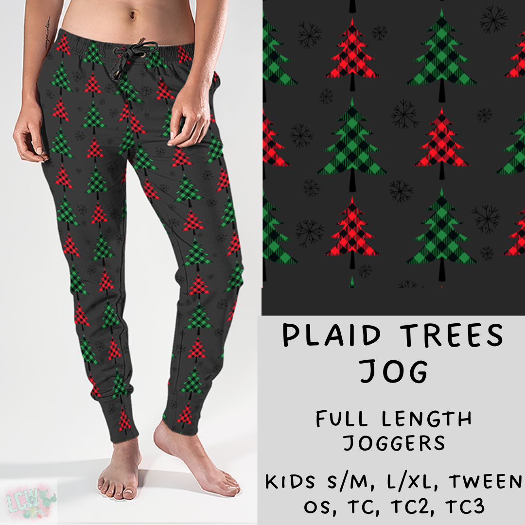 Ready To Ship - Christmas Lounge - Plaid Trees Joggers