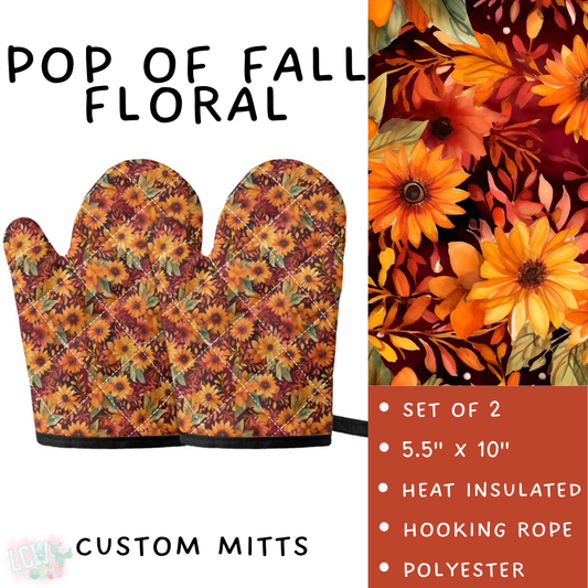 Batch #405 - Oh My Gourd, Let's Bake! - Closes 9/1 - ETA mid/late October - Pop of Fall Floral Oven Mitts