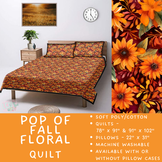 Batch  #410 - Cozy Quilts - Closes 9/10 - ETA late October - Pop of Fall Floral Quilt