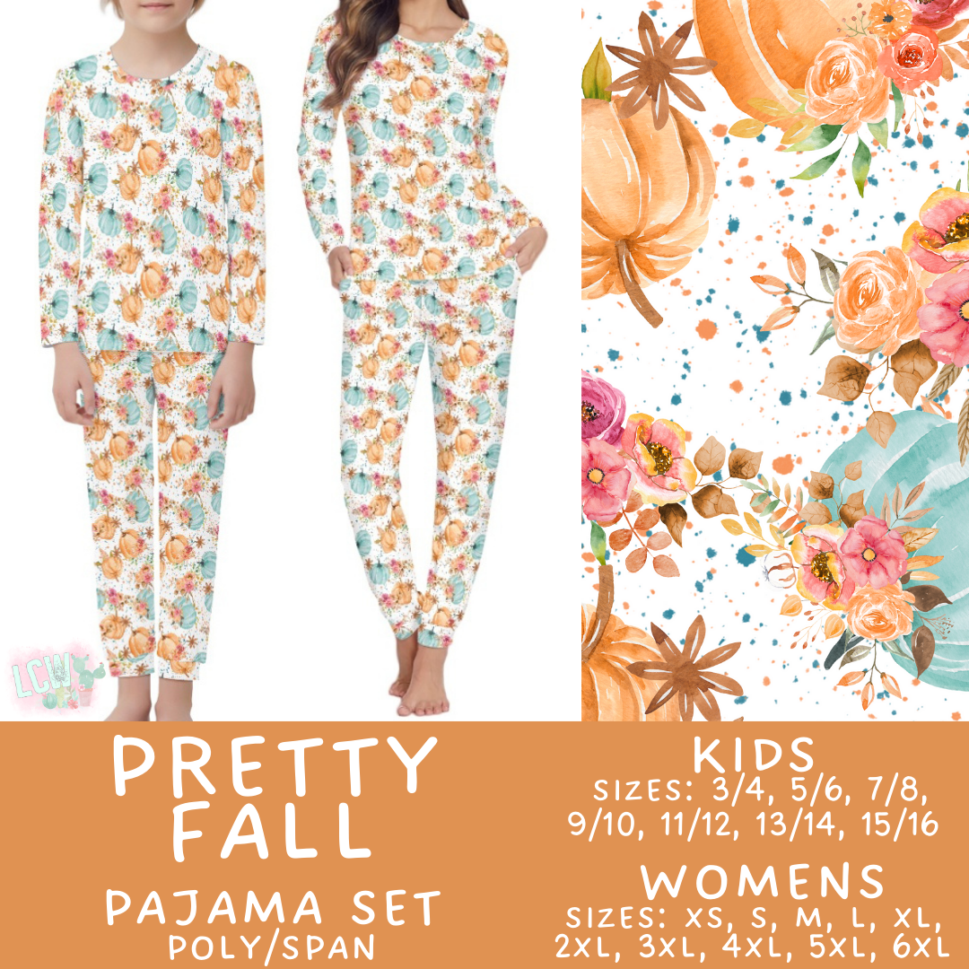 Batch #406 - Fall Family Pajamas - Closes 9/3 - ETA mid/late October - Pretty Fall Women's & Kid's Pajama Set