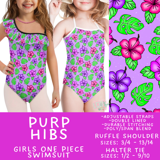 Batch #543 - Pool Party 2 - Closes 6/15 - ETA early/mid August - Purp Hibs Girl's Swimsuit