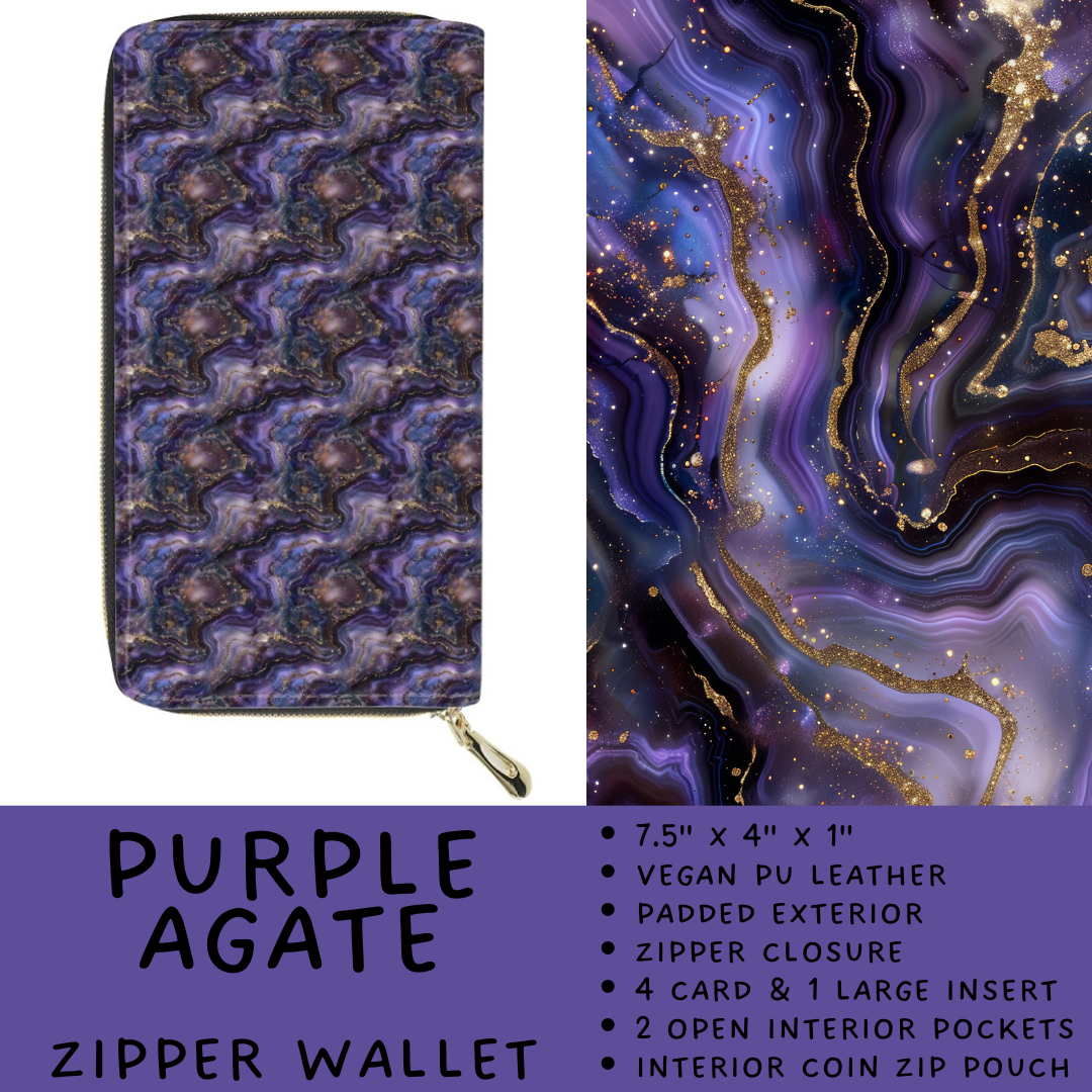 Batch #460 - Zip It Collection - Closes 12/5 - ETA late Jan - Purple Agate  Zipper Wallet