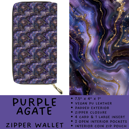 Batch #460 - Zip It Collection - Closes 12/5 - ETA late Jan - Purple Agate  Zipper Wallet