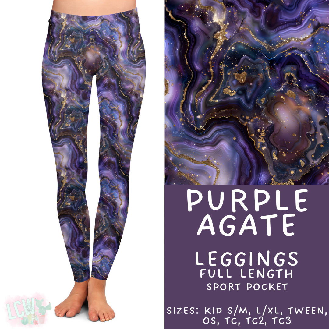 Ready to Ship - Purple Agate Full Length Leggings - TC & TC2