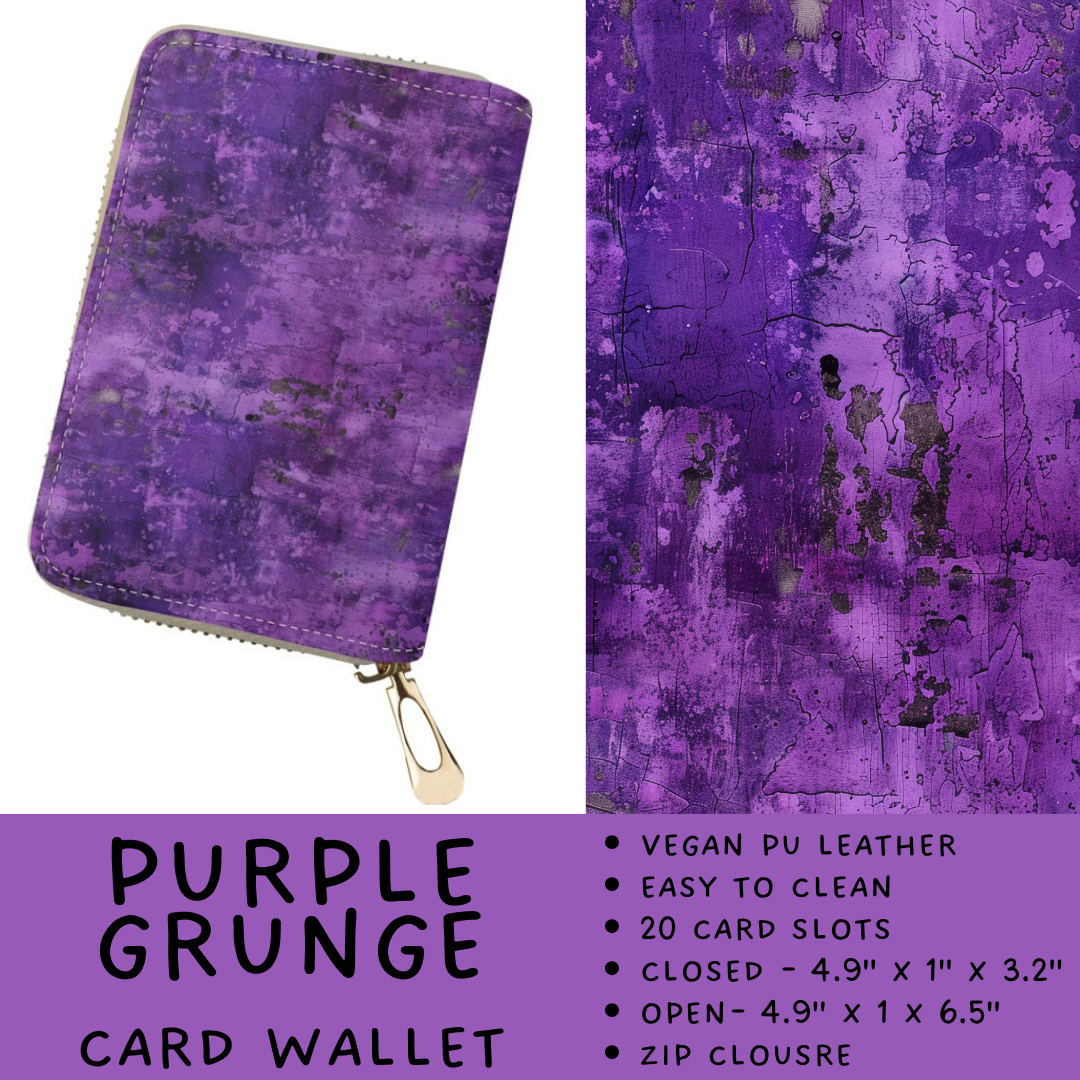 Batch #460 - Zip It Collection - Closes 12/5 - ETA late Jan - Purple Grunge Card Wallet