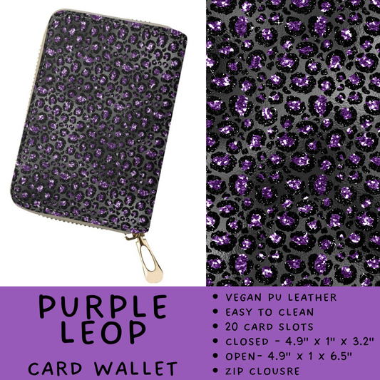 Batch #460 - Zip It Collection - Closes 12/5 - ETA late Jan - Purple Leop Card Wallet